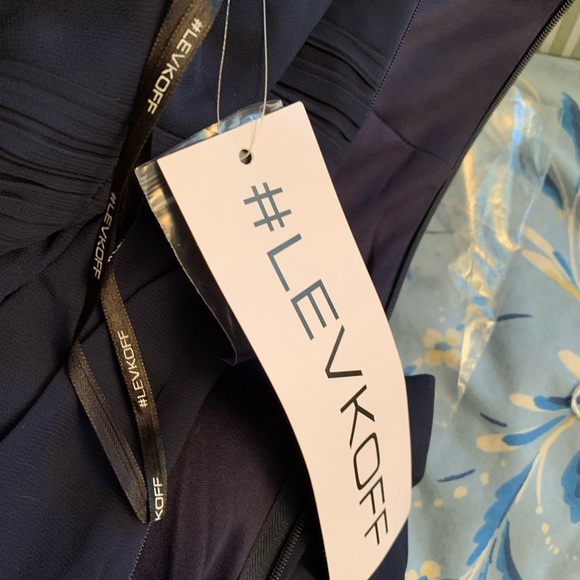 #LEVKOFF Navy Blue Bridesmaid/Prom Gown NWT - S - Picture 4 of 11